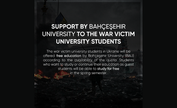 Support by Bahçeşehir University to The War Victim University Students